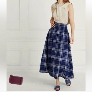 Hill House Home The Delphine Nap Skirt in Navy Plaid